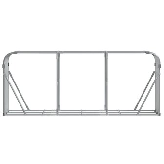 Haardhoutopslag 234x45x100 cm gegalvaniseerd staal lichtgrijs 4