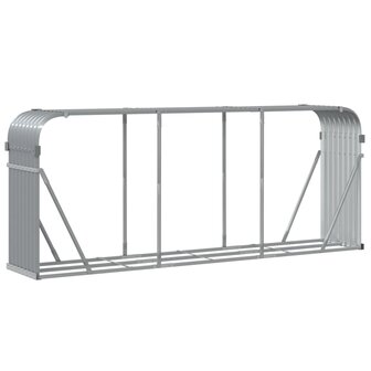 Haardhoutopslag 234x45x100 cm gegalvaniseerd staal lichtgrijs 6