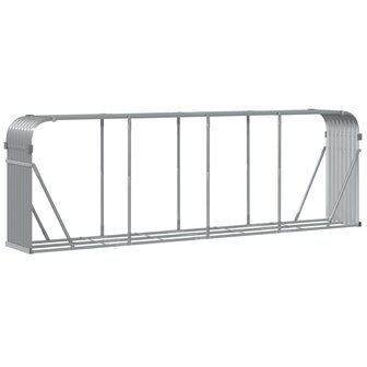 Haardhoutopslag 300x45x100 cm gegalvaniseerd staal lichtgrijs 2