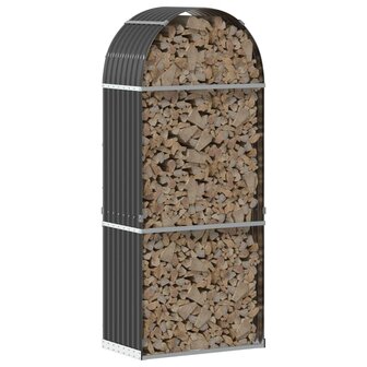 Haardhoutopslag 80x45x190 cm gegalvaniseerd staal antraciet 3