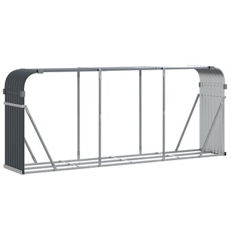 Haardhoutopslag 234x45x100 cm gegalvaniseerd staal antraciet 2