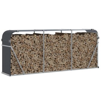 Haardhoutopslag 234x45x100 cm gegalvaniseerd staal antraciet 3