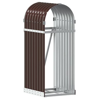 Haardhoutopslag 40x45x100 cm gegalvaniseerd staal bruin 2