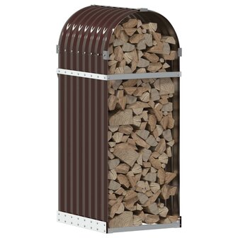 Haardhoutopslag 40x45x100 cm gegalvaniseerd staal bruin 3
