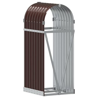 Haardhoutopslag 40x45x100 cm gegalvaniseerd staal bruin 6