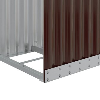 Haardhoutopslag 40x45x100 cm gegalvaniseerd staal bruin 7