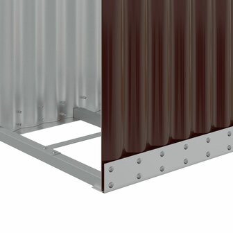 Haardhoutopslag 40x45x170 cm gegalvaniseerd staal bruin 7