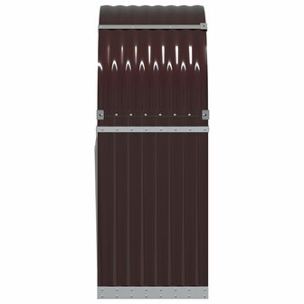 Haardhoutopslag 80x45x120 cm gegalvaniseerd staal bruin 5