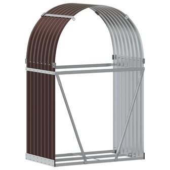 Haardhoutopslag 80x45x120 cm gegalvaniseerd staal bruin 6