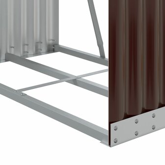 Haardhoutopslag 80x45x120 cm gegalvaniseerd staal bruin 7