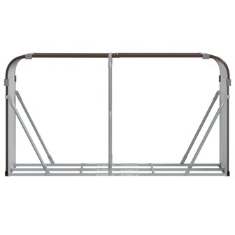 Haardhoutopslag 180x45x100 cm gegalvaniseerd staal bruin 4