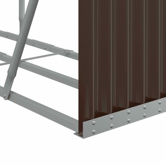 Haardhoutopslag 180x45x100 cm gegalvaniseerd staal bruin 7