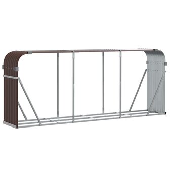 Haardhoutopslag 234x45x100 cm gegalvaniseerd staal bruin 2
