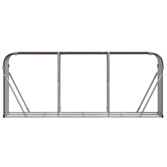 Haardhoutopslag 234x45x100 cm gegalvaniseerd staal bruin 4