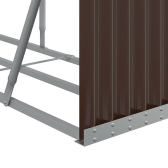 Haardhoutopslag 234x45x100 cm gegalvaniseerd staal bruin 7