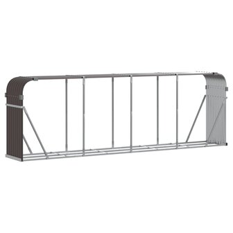Haardhoutopslag 300x45x100 cm gegalvaniseerd staal bruin 2