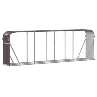 Haardhoutopslag 300x45x100 cm gegalvaniseerd staal bruin 6