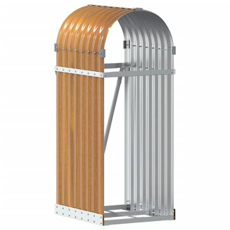 Haardhoutopslag 40x45x100 cm gegalvaniseerd staal lichtbruin 2
