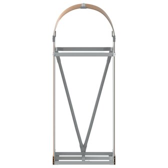 Haardhoutopslag 40x45x100 cm gegalvaniseerd staal lichtbruin 4