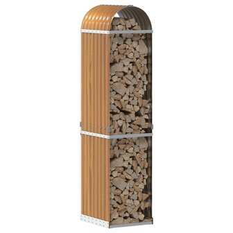 Haardhoutopslag 40x45x170 cm gegalvaniseerd staal lichtbruin 3