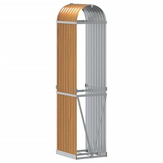 Haardhoutopslag 40x45x170 cm gegalvaniseerd staal lichtbruin 6