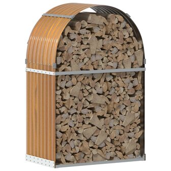 Haardhoutopslag 80x45x120 cm gegalvaniseerd staal lichtbruin 3
