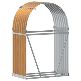 Haardhoutopslag 80x45x120 cm gegalvaniseerd staal lichtbruin 6