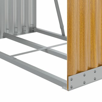 Haardhoutopslag 80x45x120 cm gegalvaniseerd staal lichtbruin 7