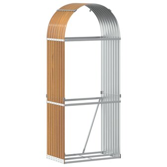 Haardhoutopslag 80x45x190 cm gegalvaniseerd staal lichtbruin 2