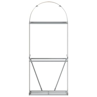 Haardhoutopslag 80x45x190 cm gegalvaniseerd staal lichtbruin 4