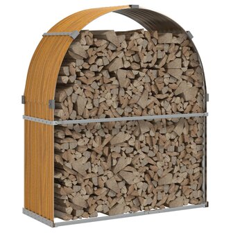 Haardhoutopslag 120x45x140 cm gegalvaniseerd staal lichtbruin 3