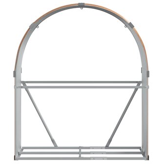 Haardhoutopslag 120x45x140 cm gegalvaniseerd staal lichtbruin 4