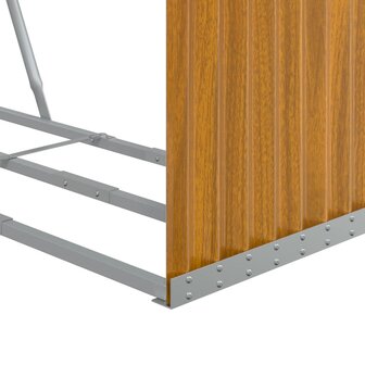 Haardhoutopslag 120x45x140 cm gegalvaniseerd staal lichtbruin 7