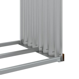 Haardhoutopslag 120x45x210 cm gegalvaniseerd staal lichtbruin 8