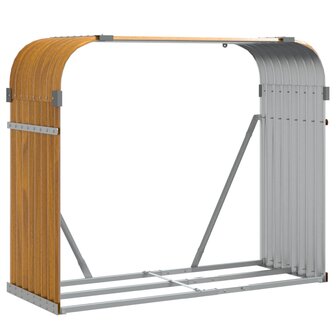 Haardhoutopslag 120x45x100 cm gegalvaniseerd staal lichtbruin 2