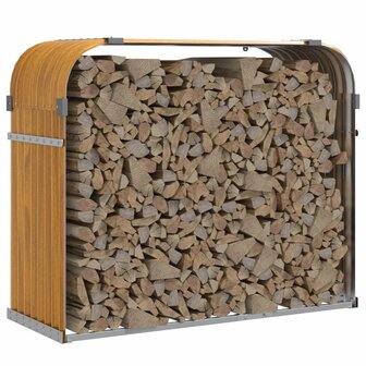 Haardhoutopslag 120x45x100 cm gegalvaniseerd staal lichtbruin 3