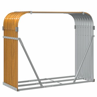 Haardhoutopslag 120x45x100 cm gegalvaniseerd staal lichtbruin 6