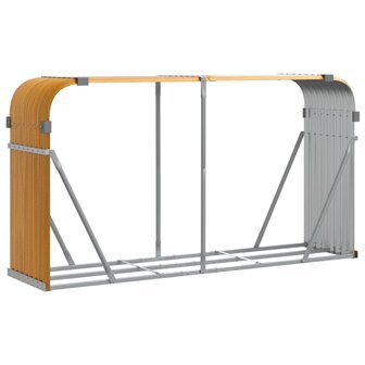 Haardhoutopslag 180x45x100 cm gegalvaniseerd staal lichtbruin 2