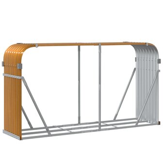 Haardhoutopslag 180x45x100 cm gegalvaniseerd staal lichtbruin 6