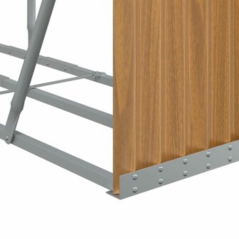 Haardhoutopslag 180x45x100 cm gegalvaniseerd staal lichtbruin 7