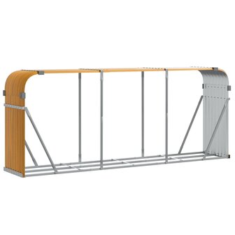 Haardhoutopslag 234x45x100 cm gegalvaniseerd staal lichtbruin 2