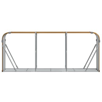 Haardhoutopslag 234x45x100 cm gegalvaniseerd staal lichtbruin 4