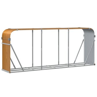 Haardhoutopslag 234x45x100 cm gegalvaniseerd staal lichtbruin 6