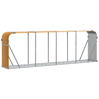 Haardhoutopslag 300x45x100 cm gegalvaniseerd staal lichtbruin 2