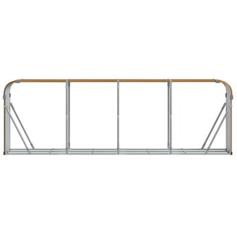 Haardhoutopslag 300x45x100 cm gegalvaniseerd staal lichtbruin 4