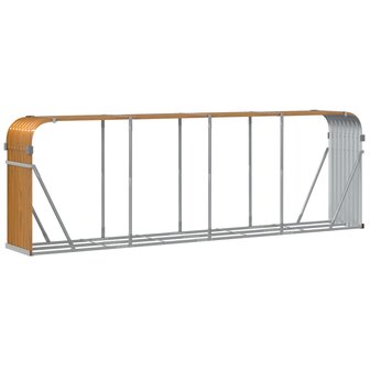 Haardhoutopslag 300x45x100 cm gegalvaniseerd staal lichtbruin 6