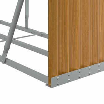 Haardhoutopslag 300x45x100 cm gegalvaniseerd staal lichtbruin 7