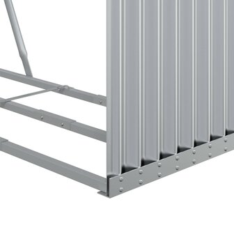 Haardhoutopslag 120x45x140 cm gegalvaniseerd staal zilverkleur 8
