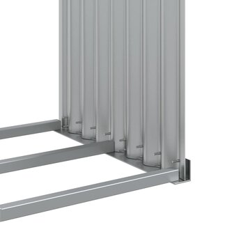 Haardhoutopslag 120x45x210 cm gegalvaniseerd staal zilverkleur 7