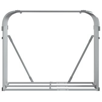 Haardhoutopslag 120x45x100 cm gegalvaniseerd staal zilverkleur 4